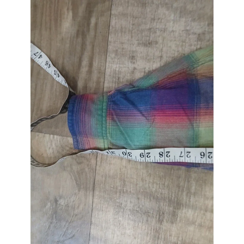 Vintage Levi's Rainbow Plaid Flannel Long Sleeve Button Up Shirt Size Mens Large
